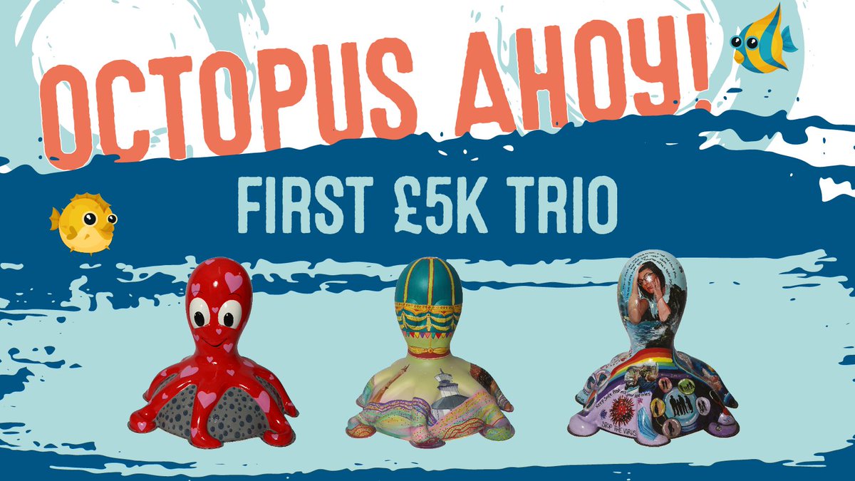 This fabulous trio were bought back for 5k each - we’re so pleased to see them go to their forever homes! Thank you to the Active Essex LDP, <a href="/milsomhotels/">MH&R</a> and @PickeringRelay - congratulations on your newly purchased octopus friends.

#octopusahoy #essex