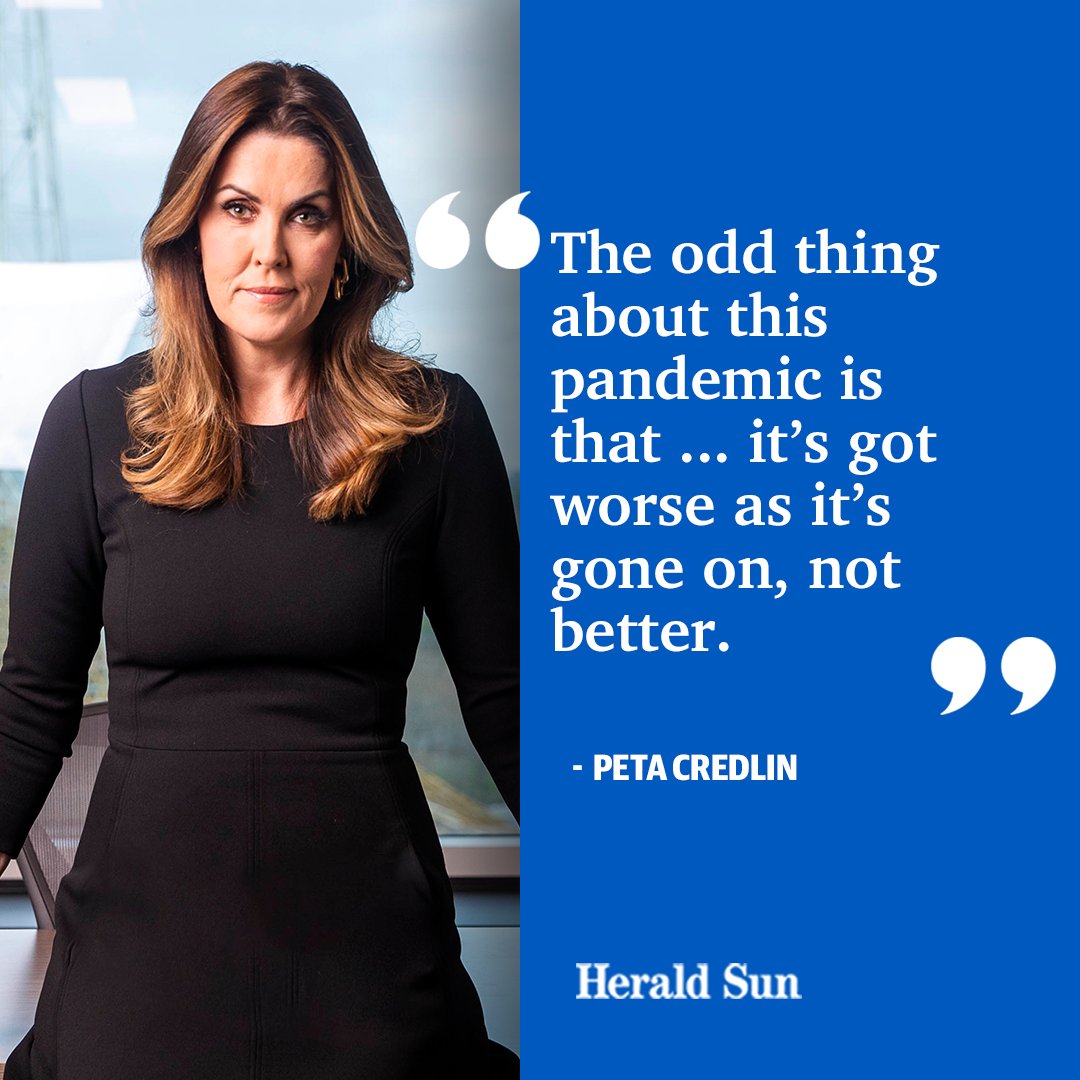 theheraldsun's tweet photo. OPINION : All over the world, people are learning to live with Covid and moving on. Only in Australia has the situation gotten worse, not better, writes Peta Credlin.  https://t.co/lev3pCcRNF https://t.co/cVIhHsWJM0