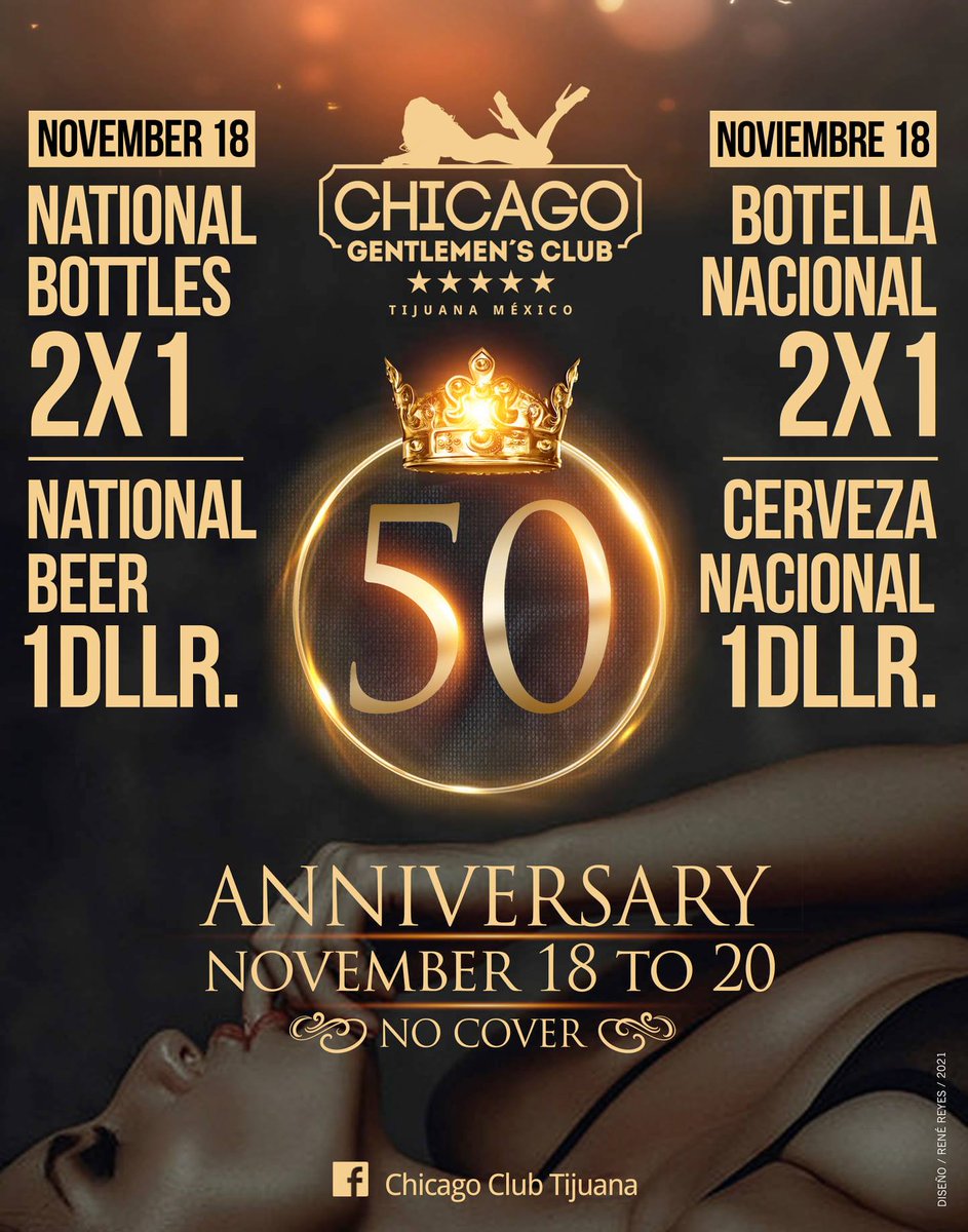 ChicagoTijuana's tweet photo. Thursday November 18th ( 50th Anniversary ).
 Liquor bottles 2 x 1 ( Only National Brand ).
 Beer 1 Dollar  ( Only National Brand ). 
Para celebrar nuestro 50 Aniversario solo el Jueves 18 de Noviembre traemos en promoción para ti. 
Cerveza a solo 1 Dólar. ( Marcas Nacionales ) https://t.co/LapxclK9Js