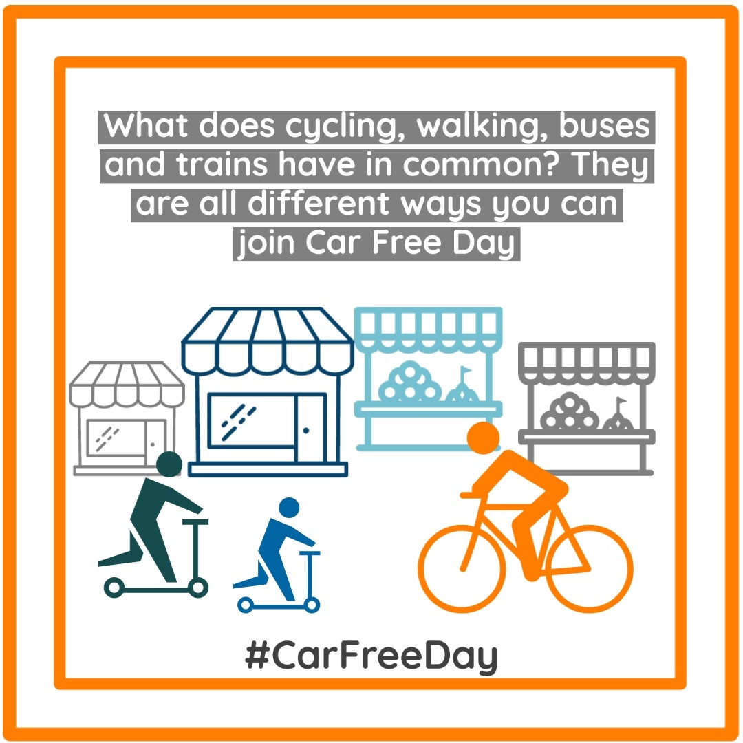 Just one hour until our #CarFreeDay kicks off!

Get your skates on and join us for all sorts of activities, good food, and entertainment in our town centre.

See you soon. 🚶🏾‍♀️ 🚶 🚲 🛴 

More information 👉 orlo.uk/NoCar_0Ix4b