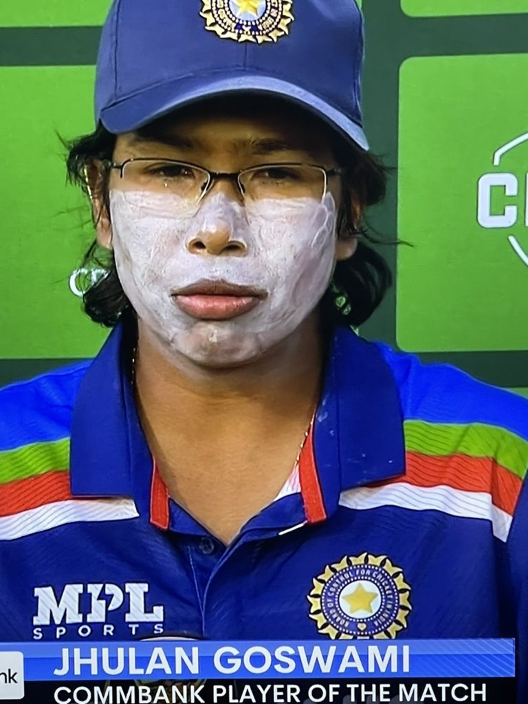 beastieboy07's tweet photo. If there weren’t enough reasons already for “Jhulan” to become a more common name for new born girls in India. Player of the match in a streak-winning performance by India, nearly 20 years after making her international debut #AusvIND https://t.co/BonndsvPHU