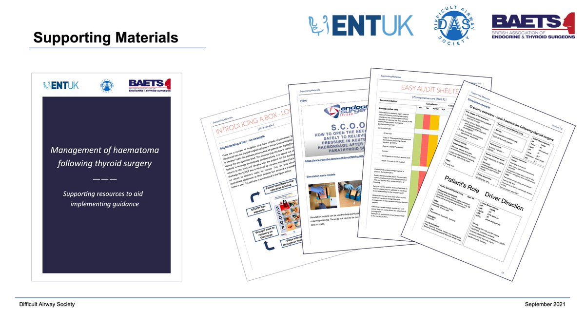 dasresidents's tweet photo. 📑Management of haematoma after thyroid surgery guidelines from @dasairway @BAETS_UK @ENT_UK
Find Supporting Information Appendix S3 for some logistical support and training resources!
See @Anaes_Journal
👉https://t.co/F0ripal0Ni…
#DASGuidelines #patientsafety https://t.co/2IfMTxvxEr