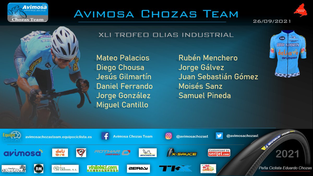 Hoy de nuevo tenemos competición.  Nos toca una carreras fijas y mas clasicas del calendarii nacional, el Trofeo Olías industrial. #TrofeoOlías <a href="/grupoavimosa/">Grupo Avimosa</a>
Estos serán nuestros valientes