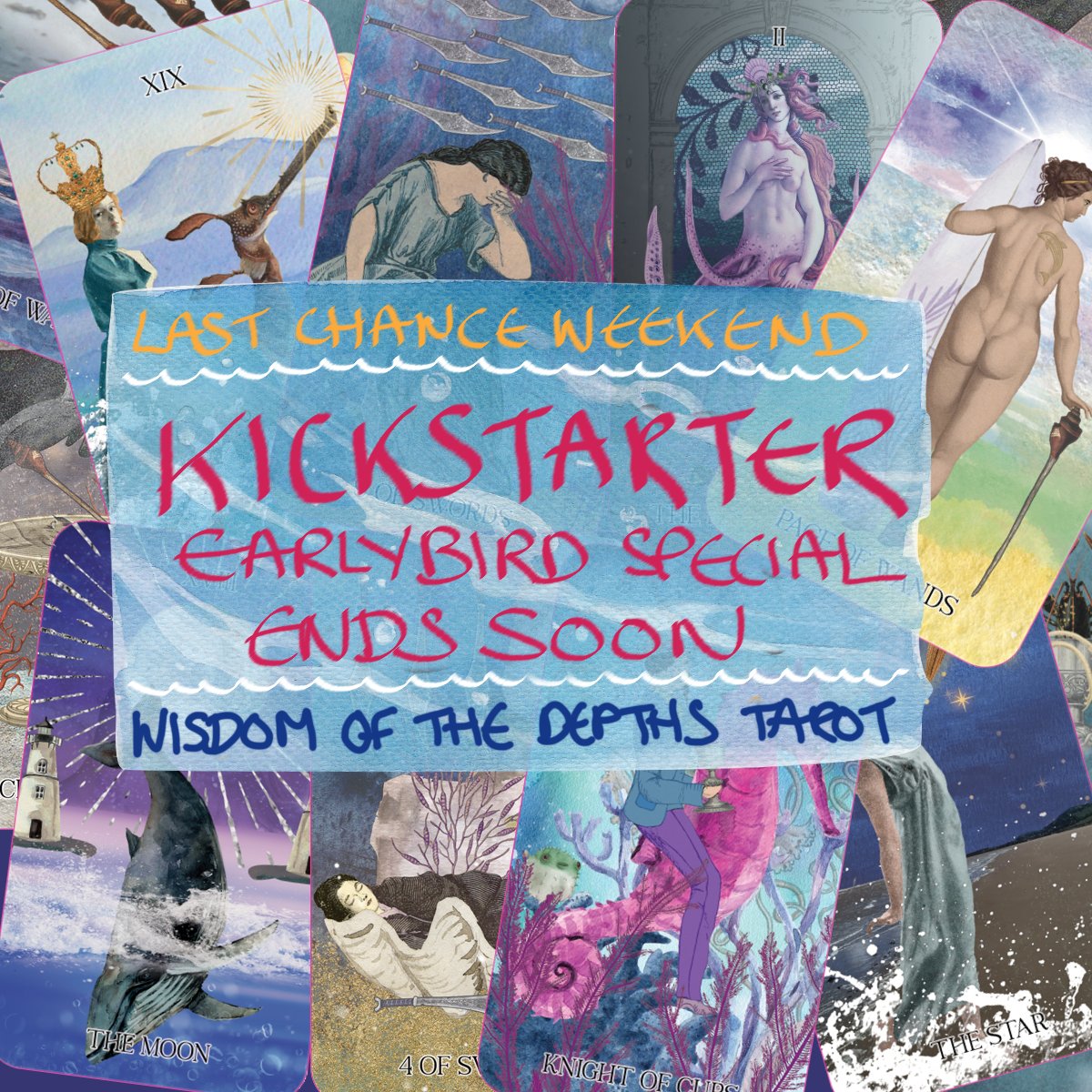 LynThurman's tweet photo. Last weekend to get an earlybird reward of the Wisdom of the Depths tarot on Kickstarter. https://t.co/d2znKvfm0x
#kickstarter #indietarot #tarot https://t.co/yRqO3dCJqD