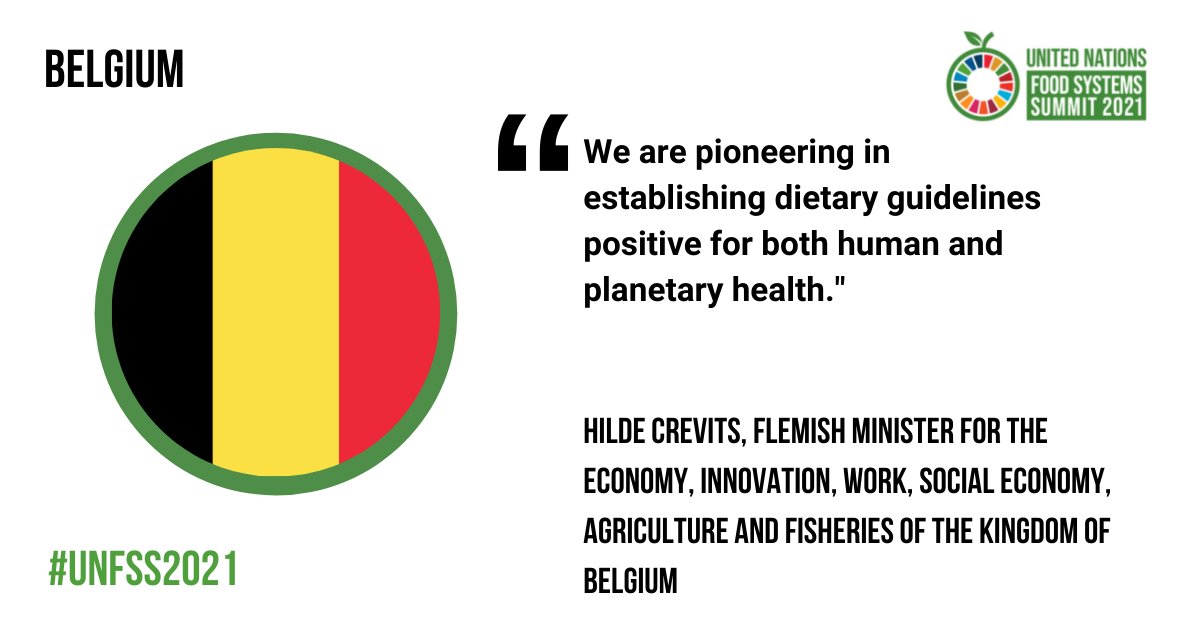 "We are pioneering in establishing dietary guidelines positive for both human and planetary health."

Hilde Crevits, Flemish Minister for the Economy, Innovation, Work, Social Economy, Agriculture and Fisheries of the Kingdom of Belgium