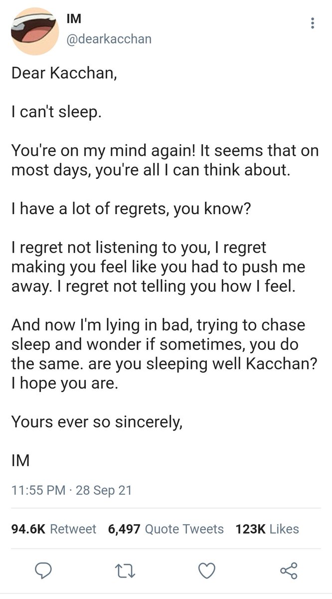 He feels a little better without the weight of feelings settling heavy in his chest. There's just something so relieving about saying how he feels. He drifts off. Not know what's about to happen...