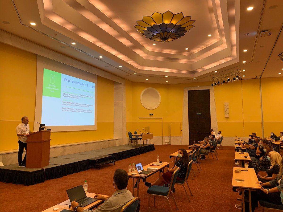 ISENSE_GROUP's tweet image. &apos;Measuring #technology User Acceptance&apos; by St.Manganiaris presenting during #ISENSEresearch internal annual Event #useracceptance @IccsNtua #researchers