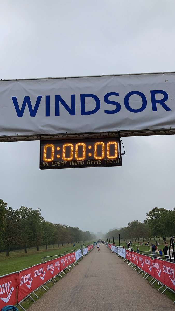 All set up and ready for the running of the 38th #windsorhalfmarathon just 35 minutes before the start!