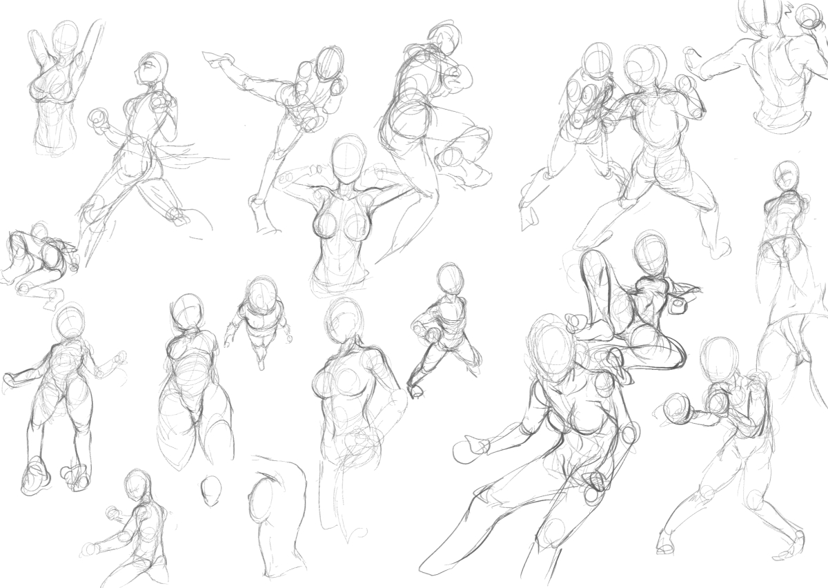 キャラのモーションは何となくでも描けるようになってきた気がするので、次からはキャラの顔を練習する 