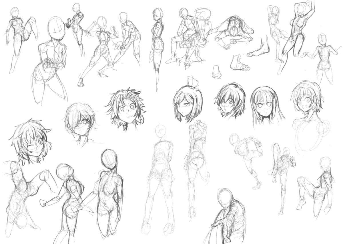 キャラのモーションは何となくでも描けるようになってきた気がするので、次からはキャラの顔を練習する 