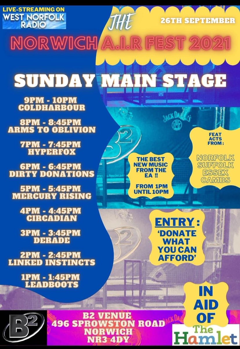 We’re playing at <a href="/B2Venue/">B2 Venue</a> this afternoon at 4pm at the Norwich Airfest2021 don’t miss it!
#norwich #b2venue #airfest2021 #MusicFest2021 #musicfestival #gigs