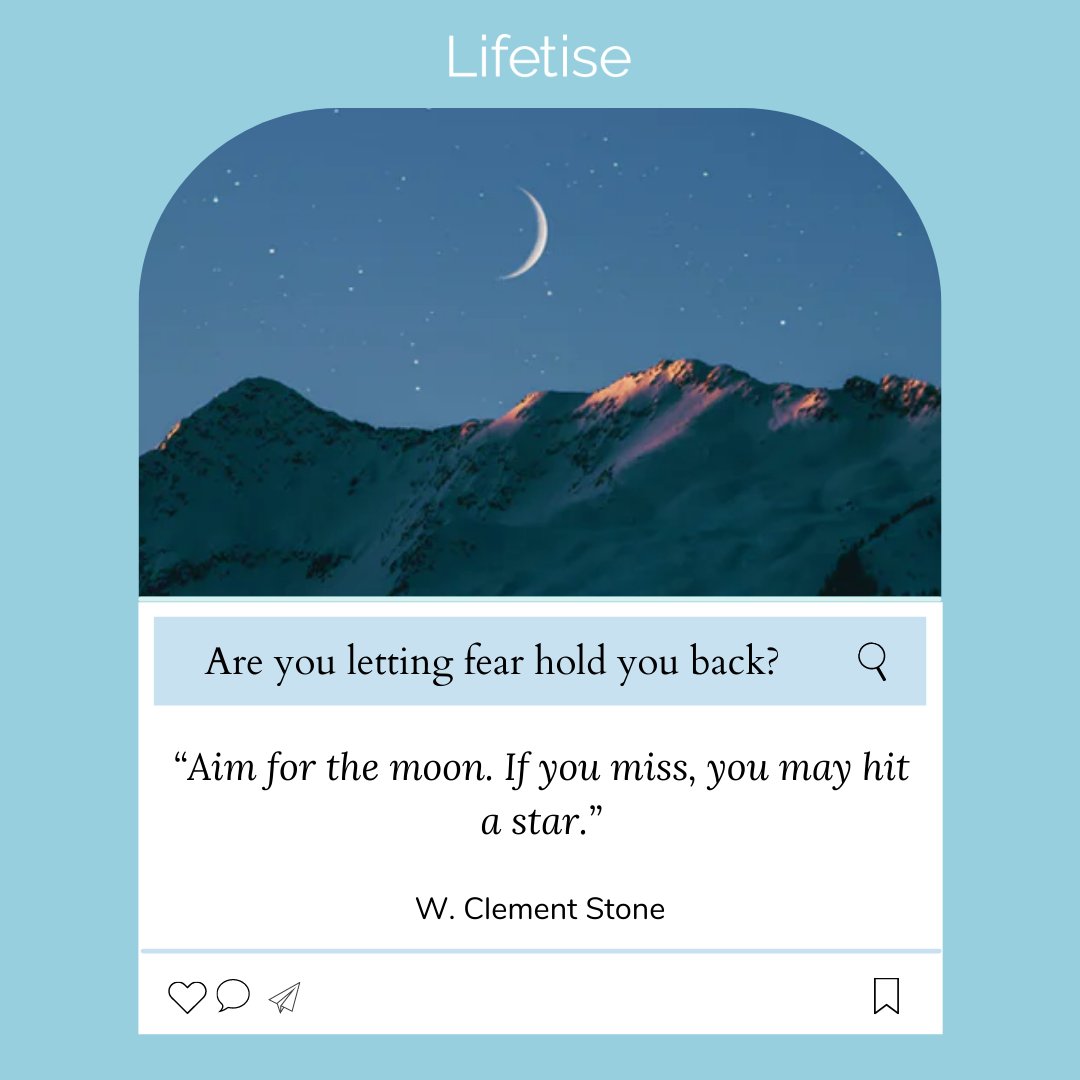 Lifetise's tweet photo. Don't be afraid to set yourself goals! If we don't dream big, how can we grow? 🌿

#WClementStone #ClementStone #QOTD #Quote #Positive #Positivity https://t.co/ONHrpASKGR