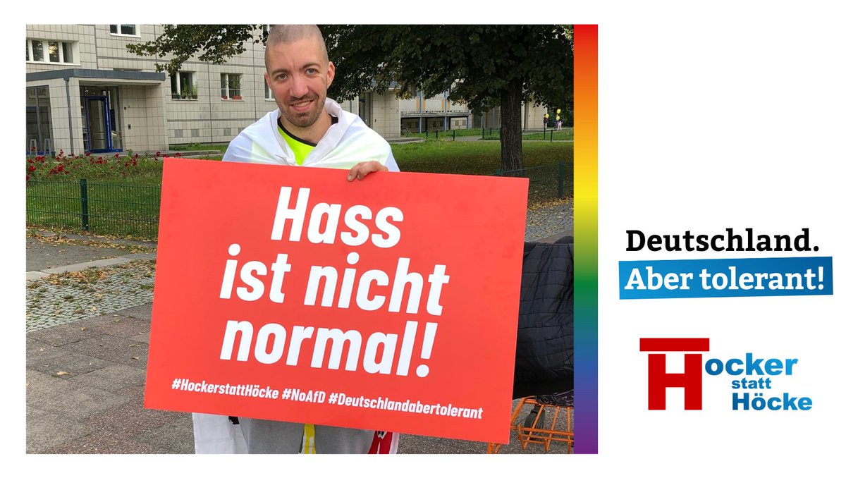hockerhoecke's tweet photo. Keine Stimme für die AfD! Zeigt Haltung gegen Hass &amp; Hetze! | Foto machen, Kampagnenbild erstellen &amp; teilen! ➡️ https://t.co/t7bDwNFJg0 

#HockerstattHöcke #Deutschlandabertolerant #noAfD #BTW21 #BTW2021 #unteilbar https://t.co/VB15uKAK7O