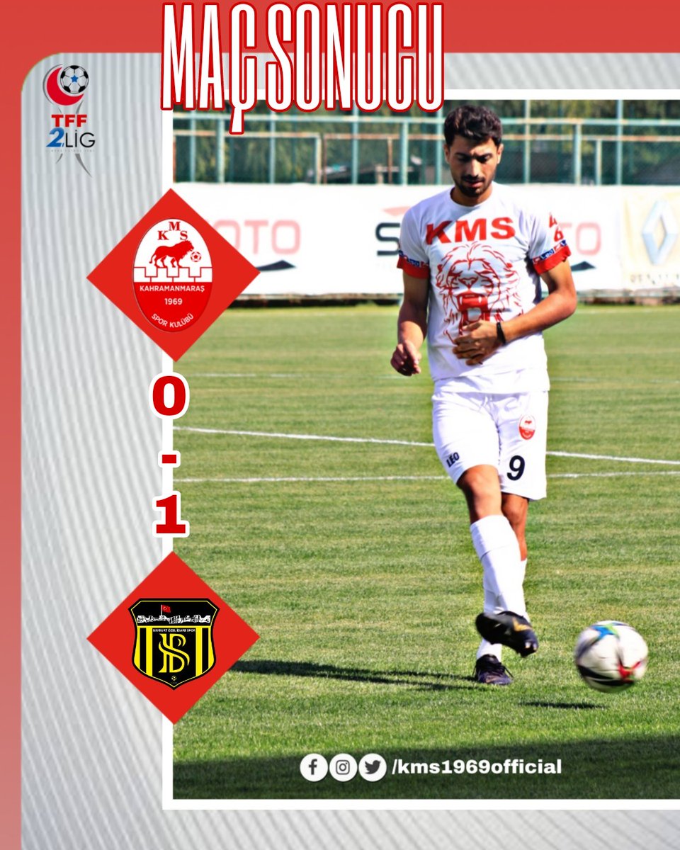 kms1969official's tweet photo. ⏱ 90' | Maç Sonucu 👈Kahramanmaraşspor'umuz 0-1 Bayburt Özel İdarespor
📲#KMSvB https://t.co/c1UTSIonIT