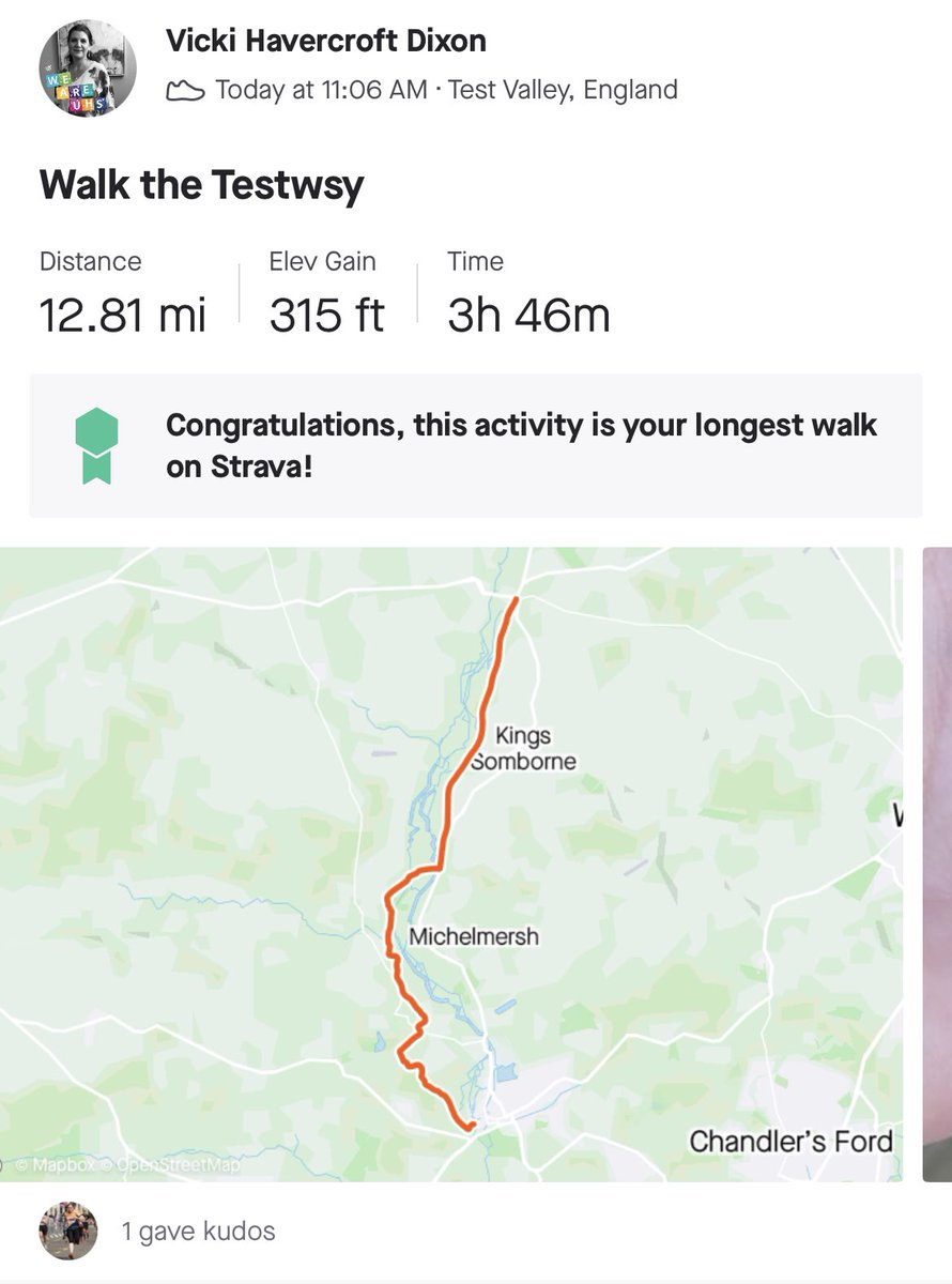 vjhavercroft's tweet photo. Made it! 12.81 miles, 29,799 steps plus the extra mile each way to the station #walkthetestway #gonnahurtinthemorning @bloodcancer_uk #romseyrotary @tammidoll https://t.co/prkZZqWArt