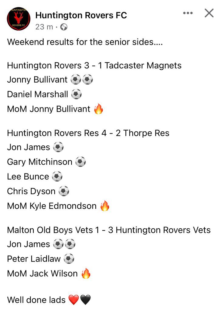 Huntington Rovers tweet media
