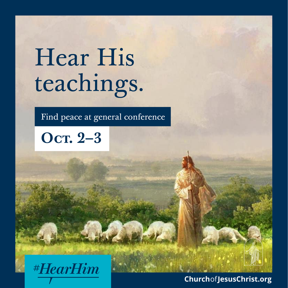 Ch_JesusChrist's tweet photo. Everyone is welcome to feel peace in Jesus at general conference. How have you been inspired by past general conference messages? #HearHim https://t.co/7BbQ1JA8lh