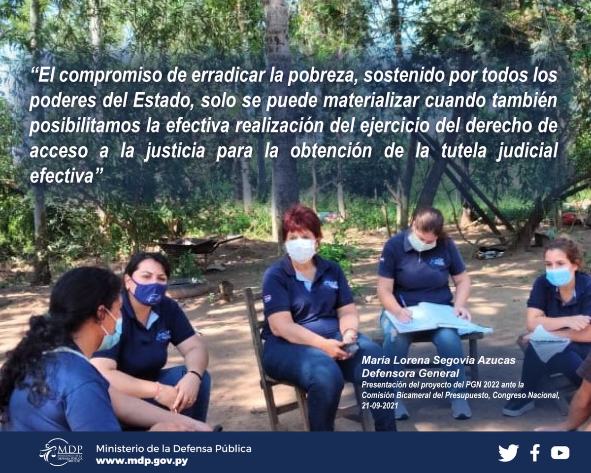 #PGN2022 | La defensora general <a href="/segoviaml/">Lorena Segovia</a> resaltó ante la Comisión Bicameral de Presupuesto que el compromiso de erradicar la pobreza, solo se puede materializar cuando también se posibilita a las personas la efectiva realización del ejercicio del derecho de acceso a la justicia