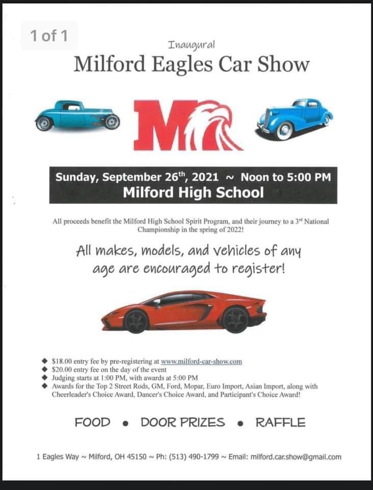 Today is our very first Car Show!! Bring your car or just come and check it out! City BBQ will be on site, we will have baked goods, split the pot, and the touchdown club will be there selling things as well! 

Also, if you ordered a Homecoming shirt, please pick up today!