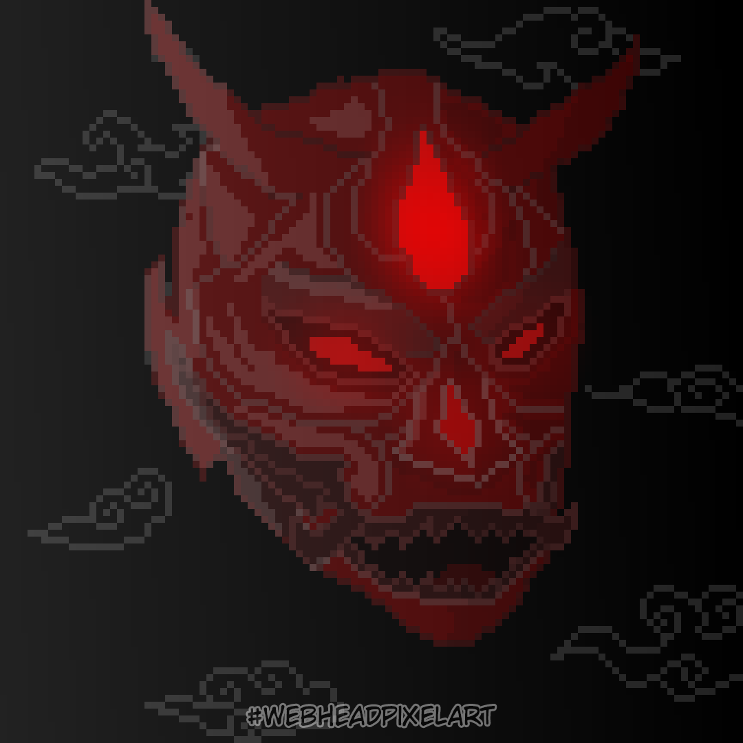 webheadpixelart's tweet photo. Oni mask for @Pixel_Dailies #pixel_dailies #pixelart https://t.co/giSbY4IkPU