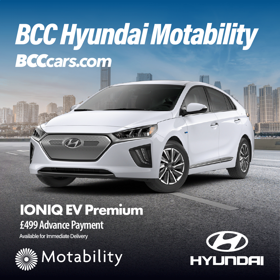 Worry free Motability with BCC!

IONIQ EV Premium in Polar White and Intense Blue available for immediate delivery from just £499 advance payment. 

Click below to learn more about our Motability offerings and to get in touch with our expert staff 👇 
buff.ly/3AvDogV