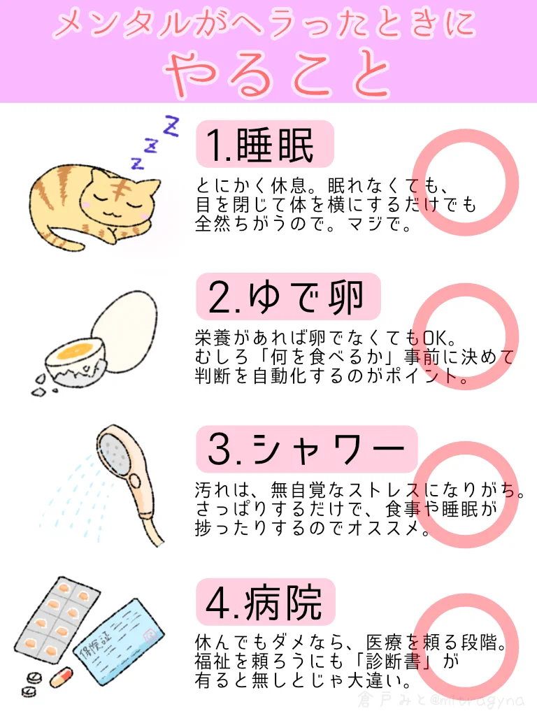 メンタルがヘラったとき、やること＆やめることリスト！