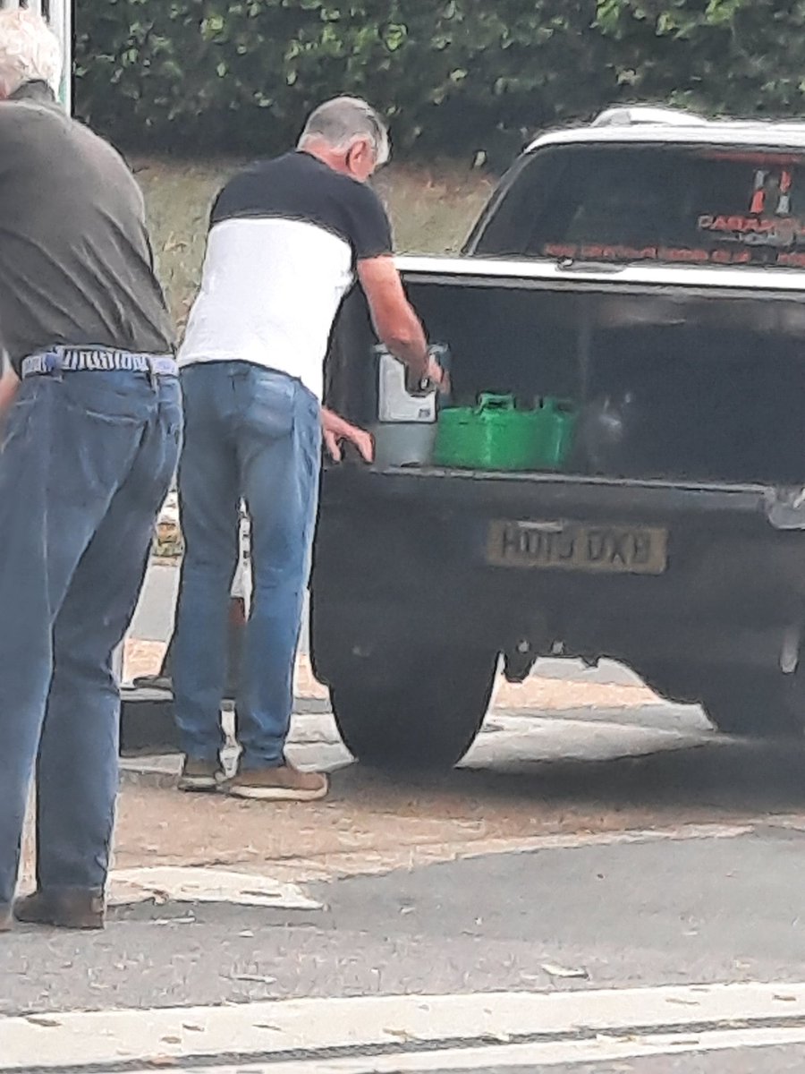 daddyandlilly's tweet photo. I hope this bloke rinsed out the ad blue can properly before filling it with petrol  #stoppanicbuying https://t.co/DC7ap0xerQ