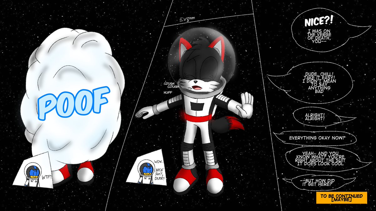 In case you didn't understand what I meant by 'put him in some kind of spacesuit right away' below Sky's art, here's the answer:

I decided to make a kind of sequel to this picture

x.com/Sky_The_Hawk/s…