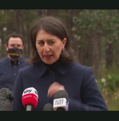 goats_milk_feta's tweet photo. I see Gladys went full ninja today.  Is this some secret solidarity message to the rioting mob?  Go figure!
#insiders 
#GladysTheSuperSpreader 
#MorrisonFailure 
#MurdochRiots https://t.co/rP7mWQ5RdS