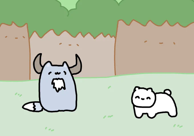 ネコチャンとウルフツノチャン #まいにちネコチャン 