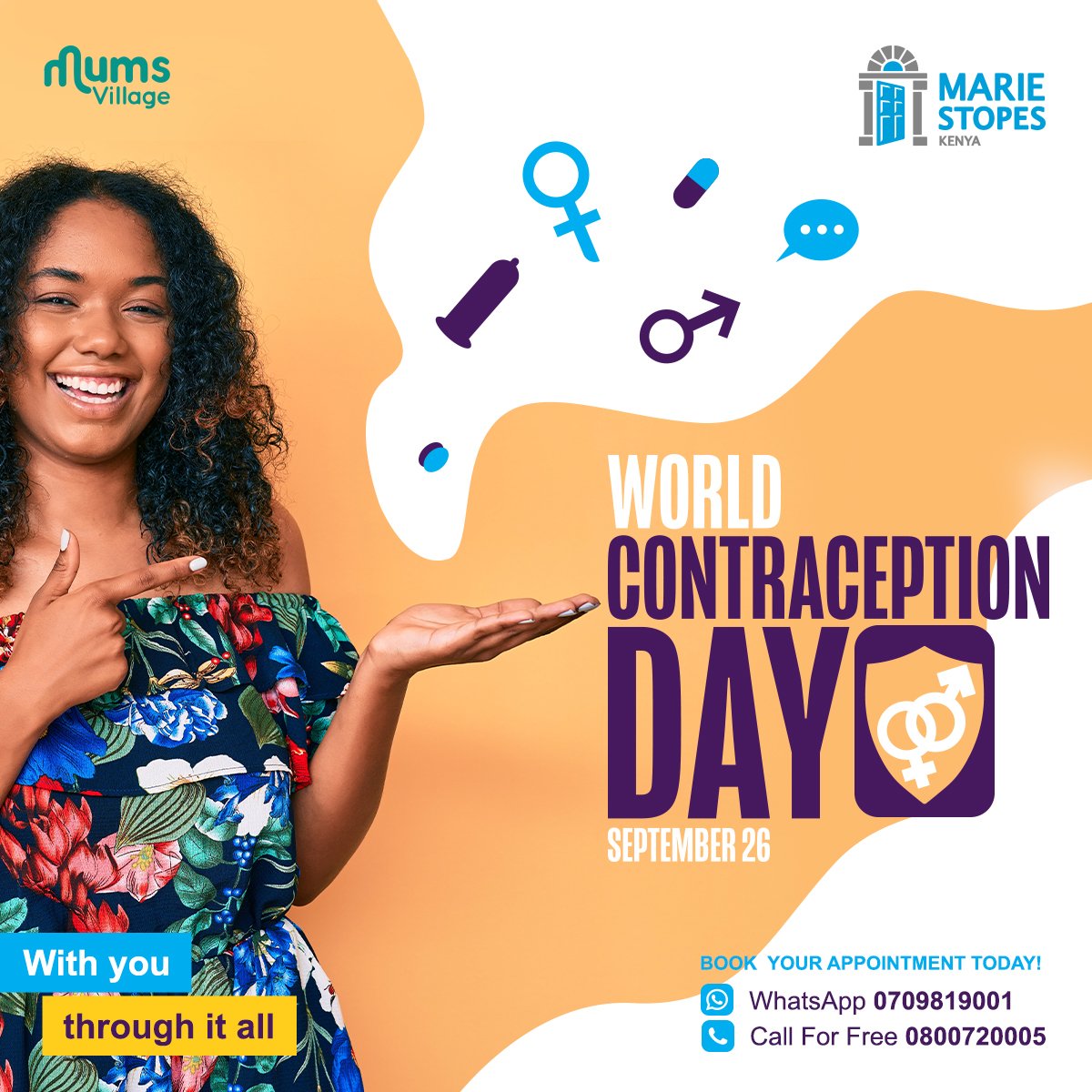 Have ,you ever thought on family , planning and contraceptive options ,Their are many options like use of condom ,pills good in prevention of STI'S and unprepared pregnancy
@MarieStopesKe
#WCD2021
#mumlife
#withyouthroughitall
#WorldContraceptionDay