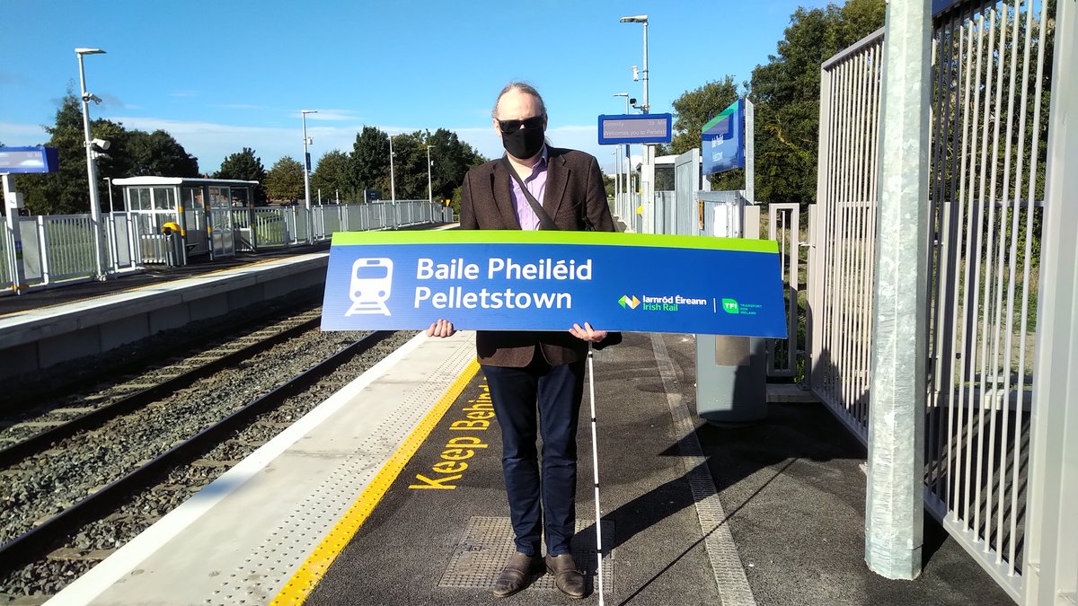declancabra's tweet photo. Great to be at the opening of Pelletstown train station. This station and bridge connects communities and makes it easier for people to get into town using sustainable transport. https://t.co/yfpVME6xPN