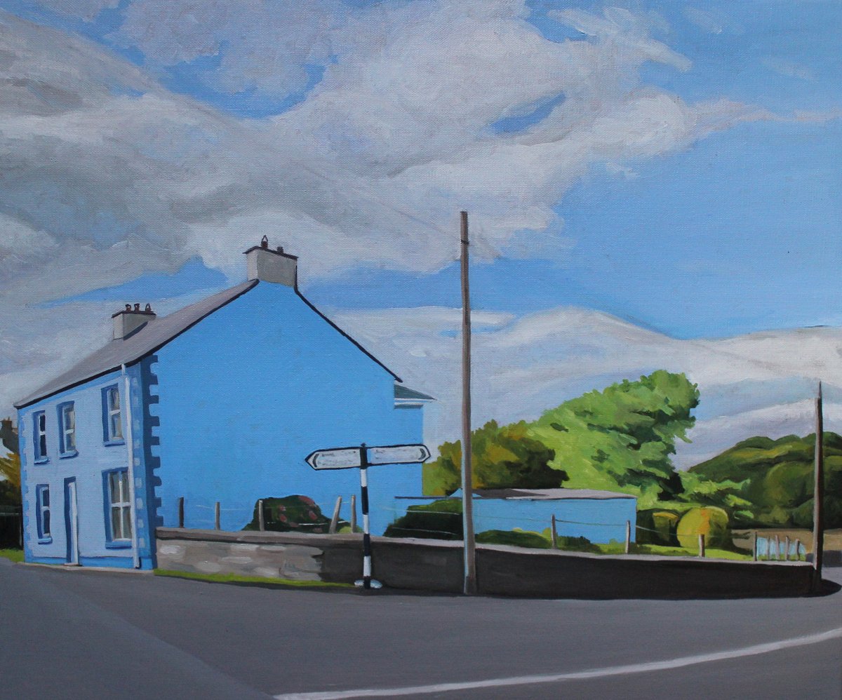Latest work in progress of "Blue House, Ramelton" - a few more bits to add tomorrow. #Ramelton #WIP