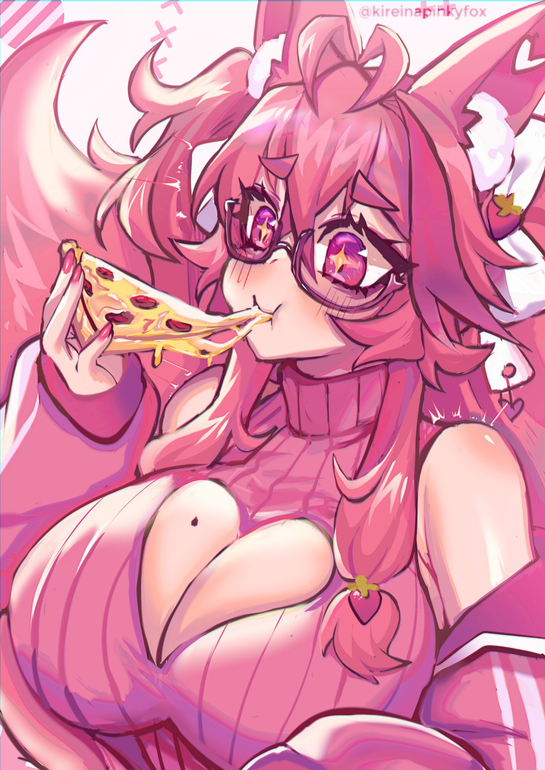 X 上的◣ Kuroina ☔ ◥：「just a pinky fox really wants some pizza 🍓💦  t.coJdrkkorZPC」  X