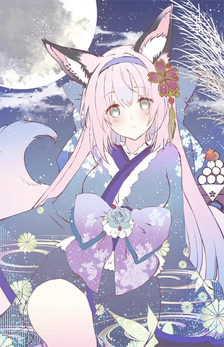 花月ちゃんとお月見したい(*˘︶˘*).。.:*♡らふ(*˘︶˘*).。.:*♡#アズールレーン #花月 