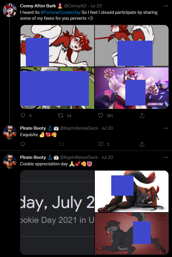 ExposeTheFV's tweet photo. Happy Anniversary. She's a zoophile

Her husband really loves cubporn. And feral porn, but that's another tweet

A former-zoo is the one that sent the DM screencap to me. Kapt fine with them

Black = Regular
Red = Cub
Blue = Feral

And cookie is zoophile slang for a dog vagina https://t.co/rEk4l3B8fl