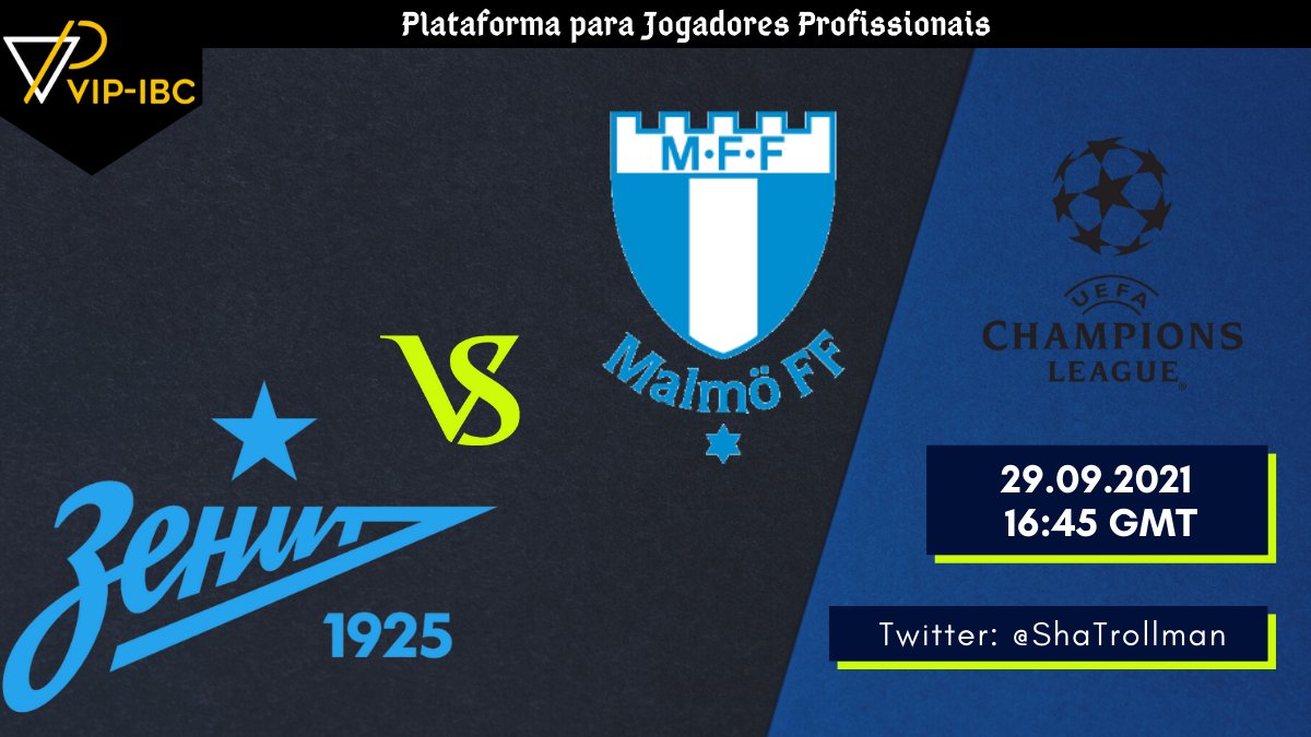 BetibcP's tweet photo. Vamos acompanhar a 2ª rodada da #ChampionsLeague onde #Zenit enfrenta #Malmoe em um emocionante duelo! Se você quer fazer parte do time de vencedores, deve conferir a #dica #grátis do nosso #tipster @ShaTrollman exclusivamente em: https://t.co/IW1tDfIvNn https://t.co/CrRvEztsZW
