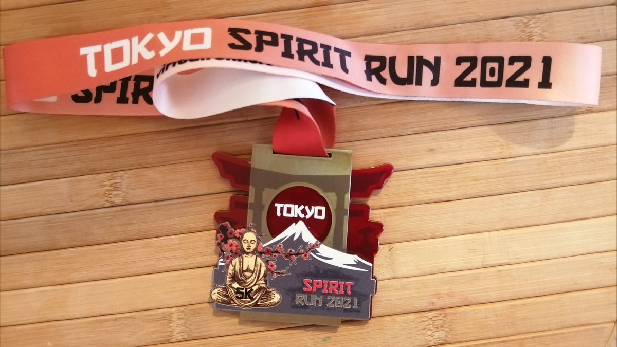 sprowntree's tweet photo. There in spirit! #tokyo #spiritrun 2021. Beautiful quality medal. #hardmetal 🏅⛩️🗼🎌 https://t.co/GOsga9aHUq