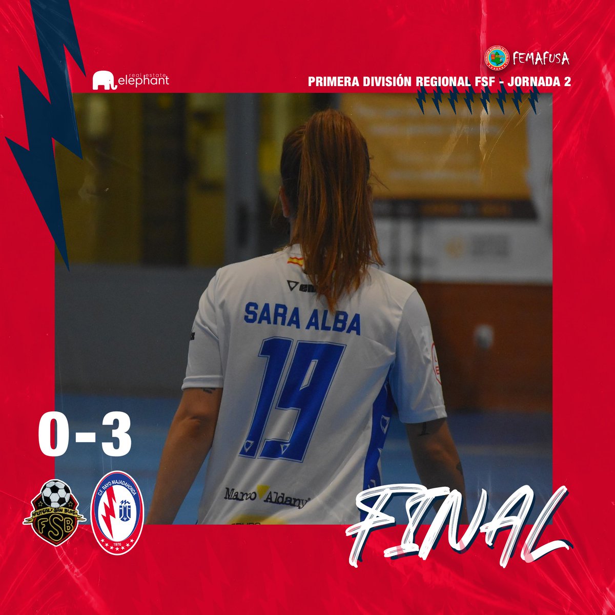 RMajadahondaFS's tweet photo. 🔚 ¡Final en San Blas!

⚽️ Los goles de Meri Antón, Senís y Raquel le dan los 3⃣ puntos a nuestro filial tras vencer a @Futsal_San_Blas  en el Colegio Salesianos Santo Domingo Savio por 0 a 3.

⚔️ #SanBlasRayoMajadahonda

#VamosMajas
#VamosMiRayo ⚡️ https://t.co/KqyW6ZrQy1
