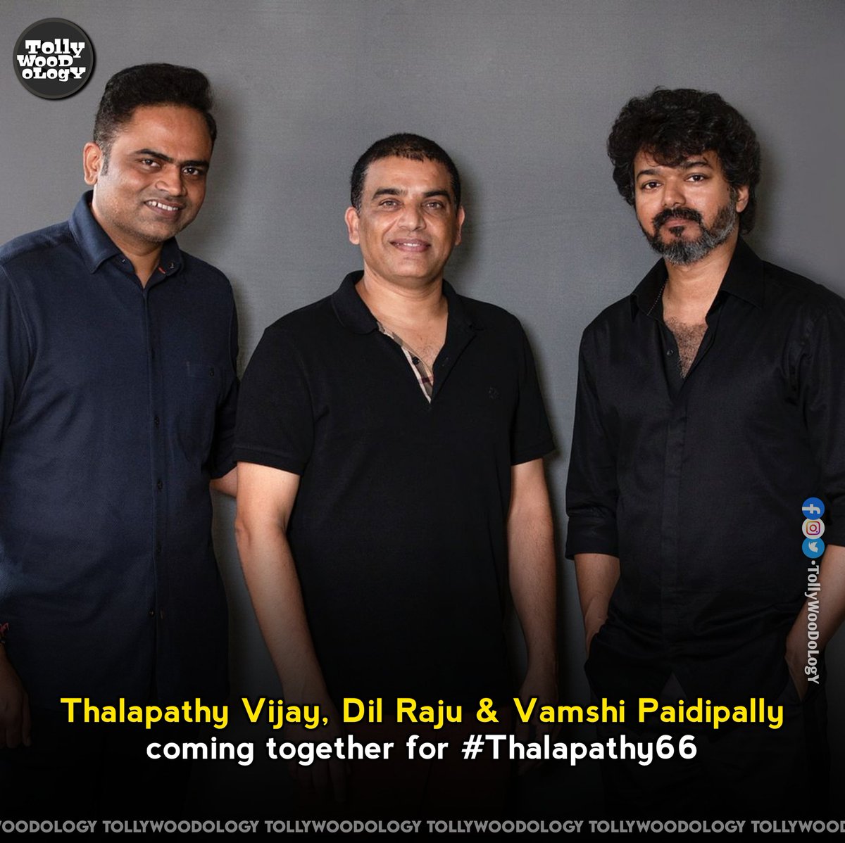 TOLLYWOODOLOGY's tweet photo. #Thalapathy66 announcement is here

#ThalapathyVijay #VamshiPaidipally #DilRaju https://t.co/GKZpWe8elD