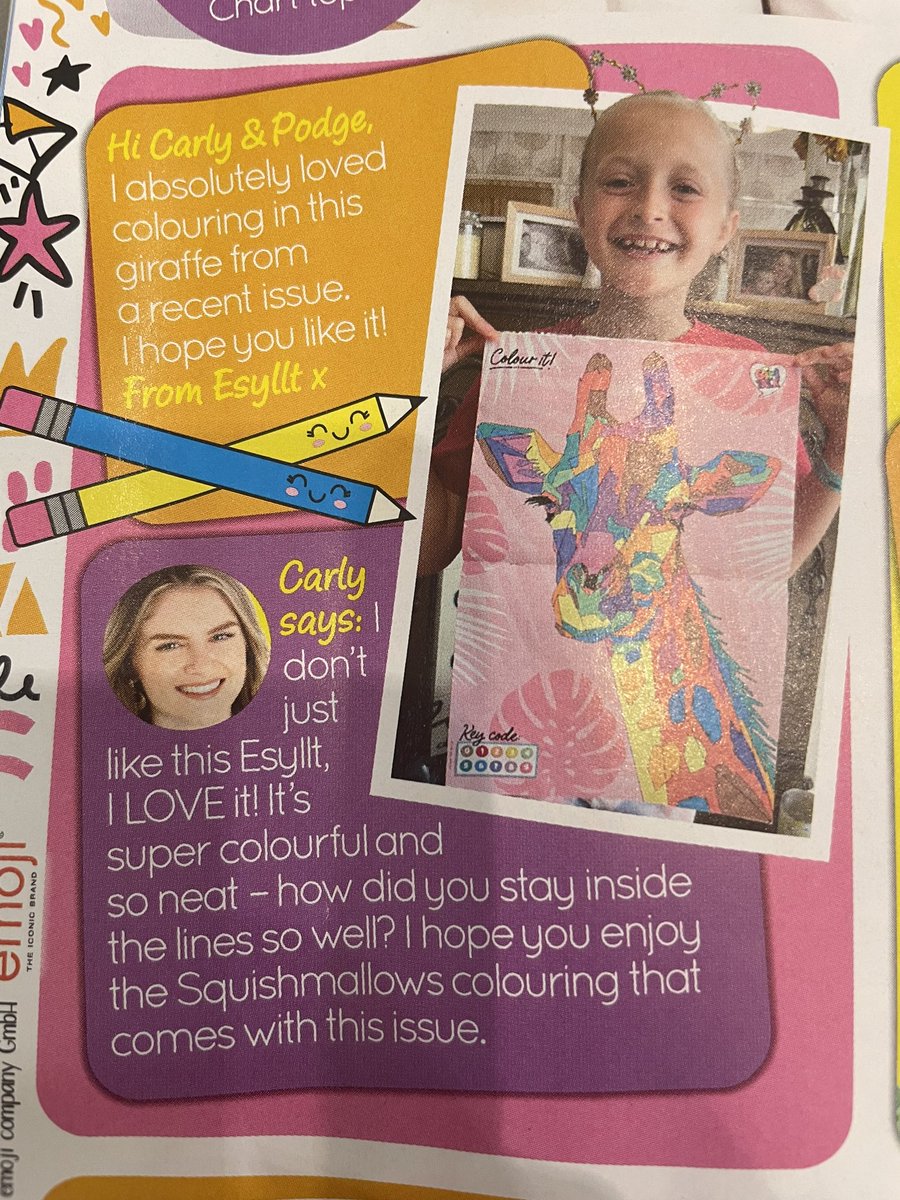 Thanks <a href="/girltalkmags/">Girl Talk Magazine</a> for printing my daughter’s picture - she’s over the moon! Wrth ei bodd yn gweld ei hun a’i llun yn ei hoff gylchgrawn! 👩‍🎨 🎨 🦒 <a href="/YsgolHamadryad/">Ysgol Hamadryad 🏴󠁧󠁢󠁷󠁬󠁳󠁿</a> @4LlHamadryad #artistarbrofol