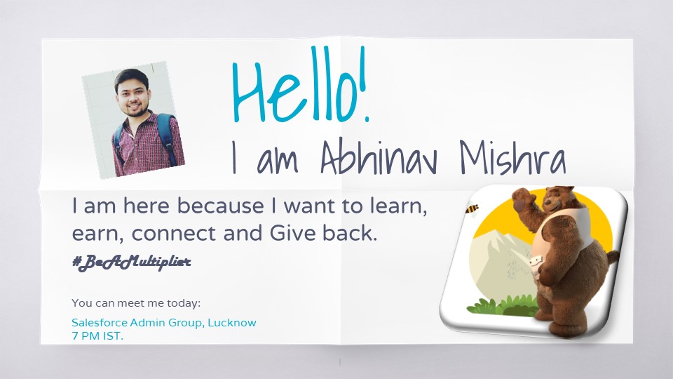 Abhinav Mishra (@abhinavm65) on Twitter photo Join Us Today @ 7 PM.
<a href="/LucknowSfGroup/">Lucknow Trailblazer Community</a> <a href="/salesforce/">Salesforce</a> <a href="/vivekgupta_/">Vivek Gupta</a>
#trailblazerCommunity #LkoSFCommunity Join Us Today @ 7 PM.
<a href="/LucknowSfGroup/">Lucknow Trailblazer Community</a> <a href="/salesforce/">Salesforce</a> <a href="/vivekgupta_/">Vivek Gupta</a>
#trailblazerCommunity #LkoSFCommunity