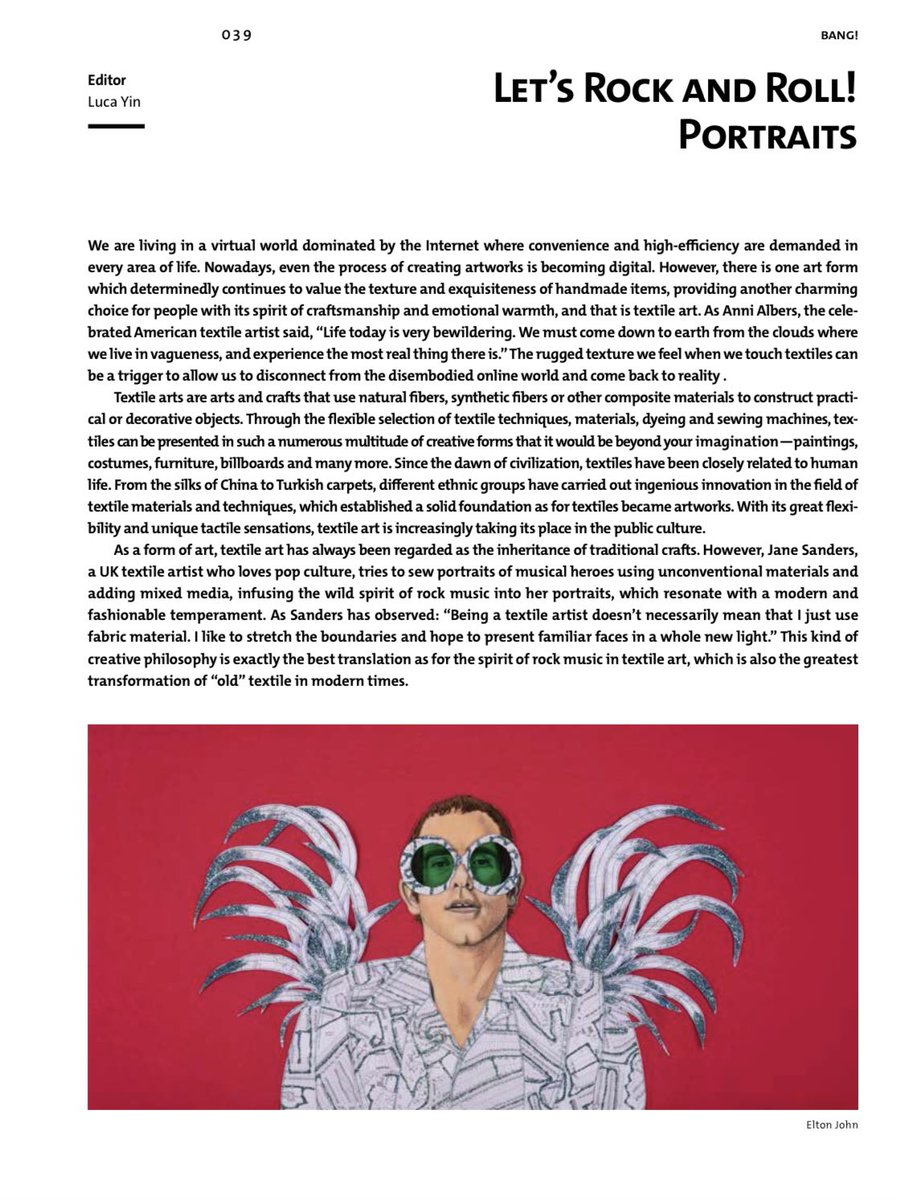 JaneSandersart's tweet photo. FOLLOWING MY EXCITEMENT YESTERDAY, THOUGHT YOU MIGHT LIKE A QUICK READ OF MY INTERVIEW BY LUCA YIN FOR BRAND MAGAZINE. #brandmagazine https://t.co/iIMWKKsgNf