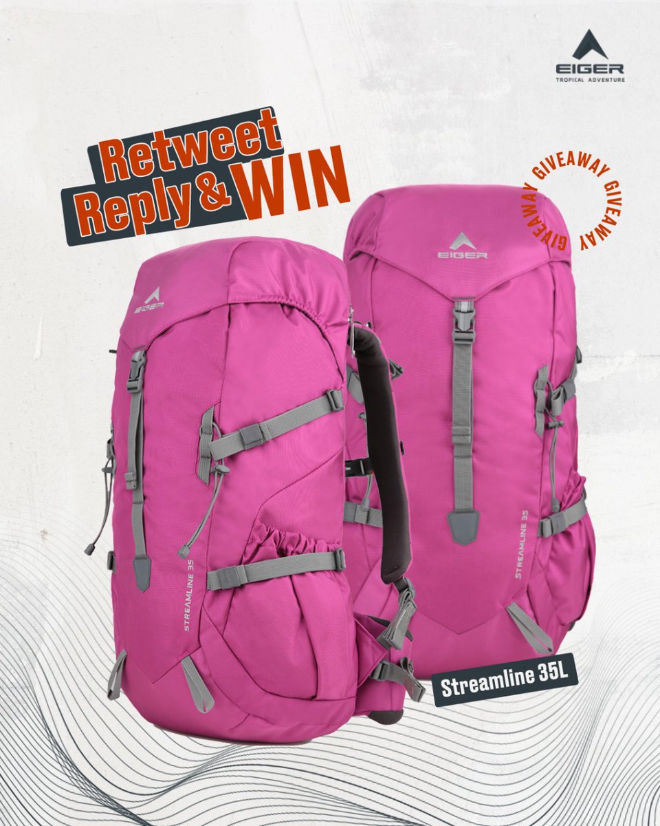 🎉It's giveaway time!🎉
Yuk, menangkan Streamline 35L, caranya: 

1. Follow <a href="/eigeradventure/">EIGER</a> 
2. RT &amp; Like tweet ini
3. REPLY "Kalau menang, aku mau...?" + mention 3 orang temen kamu buat ikutan jg.

Good luck, Eigerian!😘

#EigerAdventureGiveaway