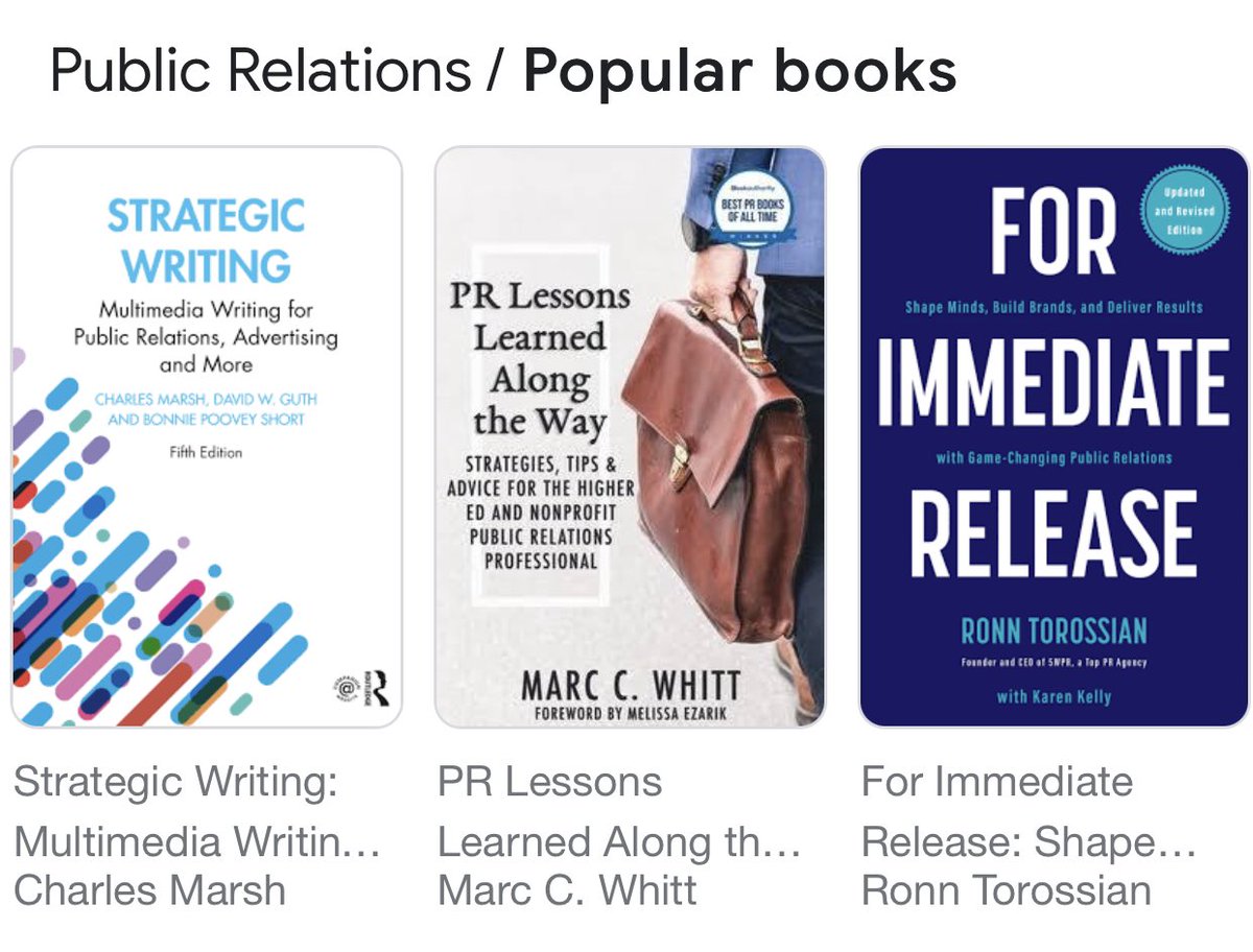 marcwhitt's tweet photo. Good company! Thanks, @googlebooks. Check out @PRLessons at https://t.co/7h2IWXZtbD #PR #PublicRelations #PRReads #PRBooks #PRLessons #Nonprofits #HigherEdComms #NonprofitPR #NGO https://t.co/MONaYQWN5O