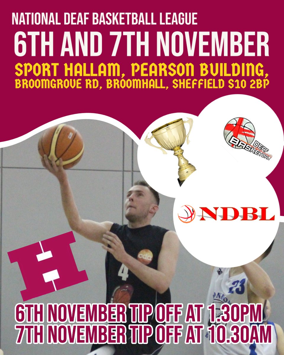 New season is starting this November.

#deafbasketball #Sheffield #Nottingham #Aston
#Blacklions #Beard #Raptors #Panthers