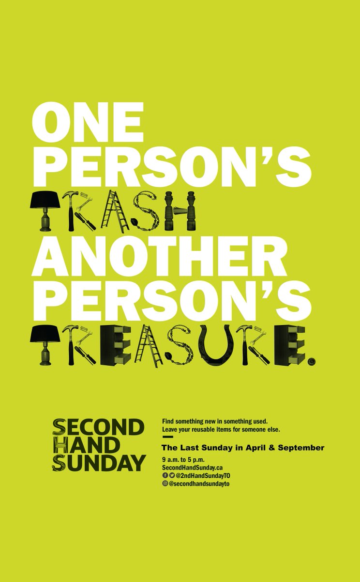 cityoftoronto's tweet image. Give new life to used items! Leave unwanted, reusable items on your property next to the sidewalk or curb for neighbours to take today. You can also pick up items that you need.  #SecondhandSundayTO SecondhandSunday.ca