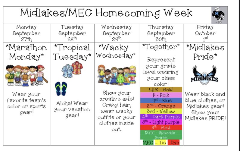 MrCzerkas's tweet photo. MES students, family and staff! Can’t wait to see your Midlakes PRIDE this week during Homecoming Week. @MidlakesSchools @PtoMidlakes @AlainaBenzer10 #MidlakesPride https://t.co/IsWO8RUnFJ