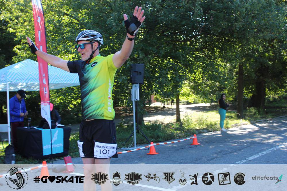 RevKeithM's tweet image. Crossing the finish line of my first inline skate marathon! #NYCSkateMarathon #InlineSkating