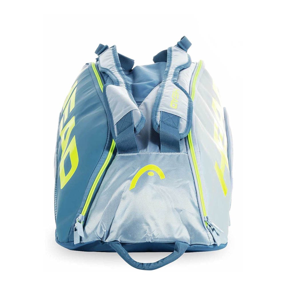 ShoppingTennis's tweet photo. The #Head #Tour #Team Extreme 9R #Supercombi is a blue-gray and neon yellow #tennis bag that comes with 2 main compartments (carrying up to 9 rackets), as well as 2 large pockets. It is available on our website for only $70 plus shipping. https://t.co/6o1Af6rvwc https://t.co/3IkckQpI74